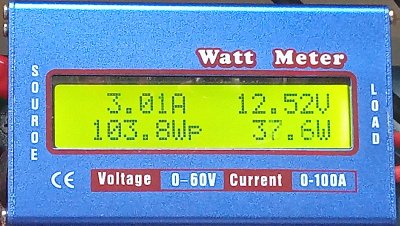 DC-Wattmeter Anzeige